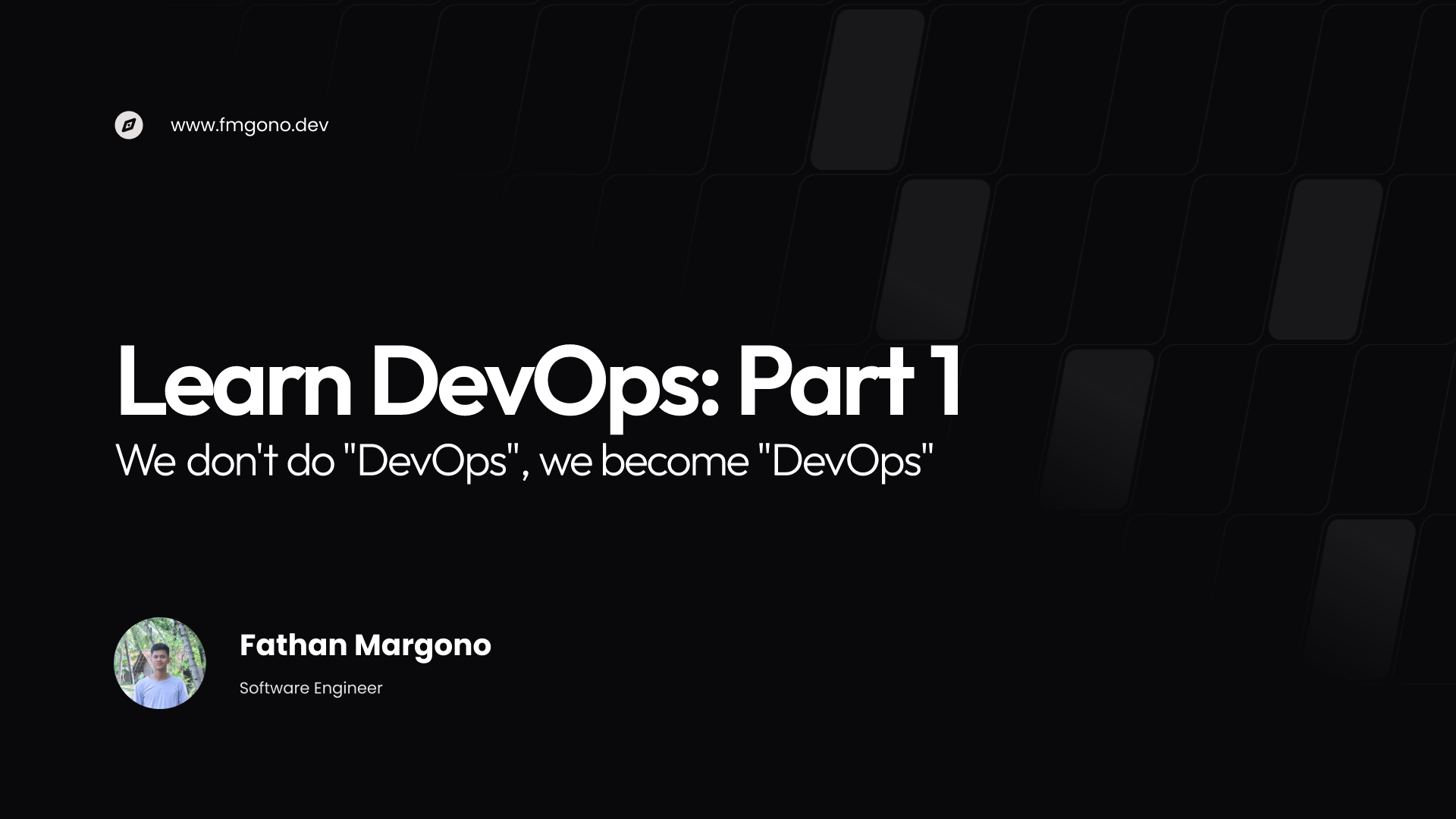 Cover image with text "Learn DevOps: Part 1"